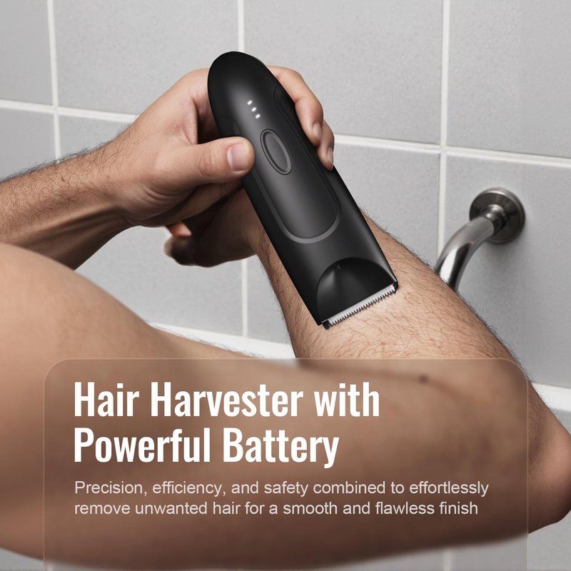CLEVEB Body Hair Trimmer for Men & Women, Waterproof Rechargeable, Length Adjustable, Multifunctional Shaver with LED Indicator
