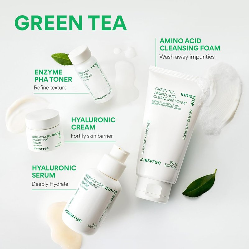 Innisfree Green Tea Seed Hydrating Serum - Korean Face Serum with Hyaluronic Acid & Niacinamide | Glow & Skin Barrier Support