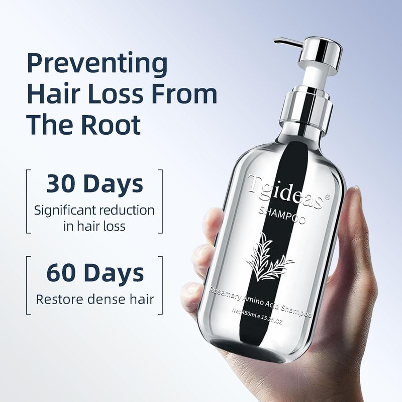 Organic Biotin & Rosemary Hair Growth Shampoo - Thickening Formula with Amino Acids for Hair Loss & Dandruff Control | Unisex