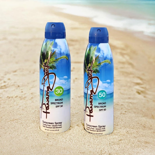 Panama Jack Explorer Duo - Travel Sunscreen Spray SPF 30 & 50 Suntan Sun Care Pack