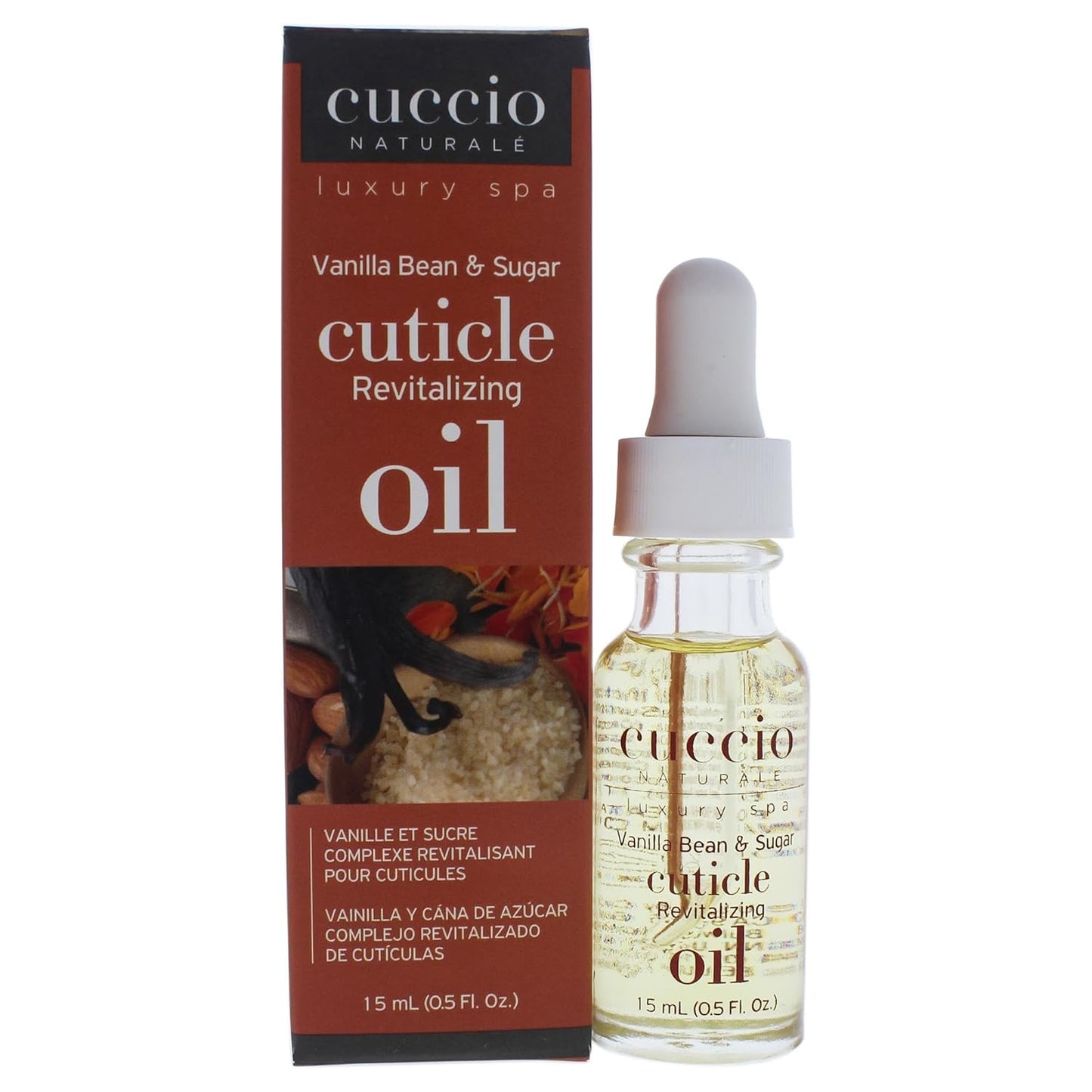 Cuccio Naturale Revitalizing Hydrating Cuticle Oil - Repair Damaged Skin & Nails - Vanilla Bean & Sugar - 2.5 Oz (Pack of 2)
