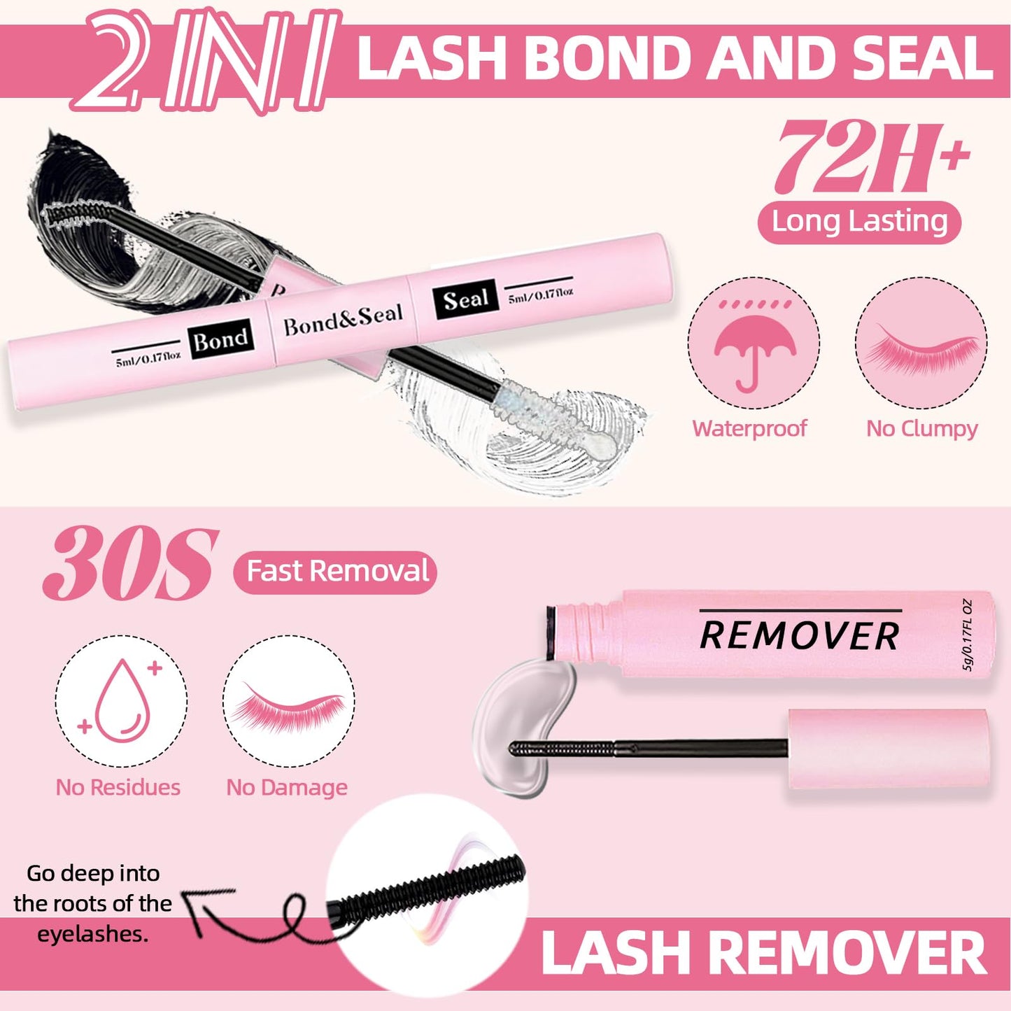 782Pcs D Curl Clusters Lash Extension Kit+5IN1 Super Lash Bonder Lash Glue Primer Kit