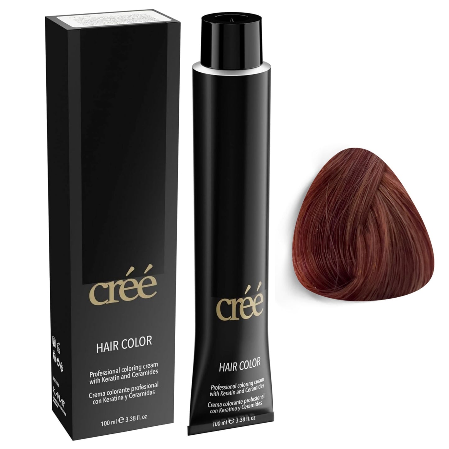 Cree Professional 7.42 -Irisee Copper Blond Permanent Hair Color - Long Lasting, Rich Vibrant - Gray Coverage 100ml - 3.4 fl.oz.