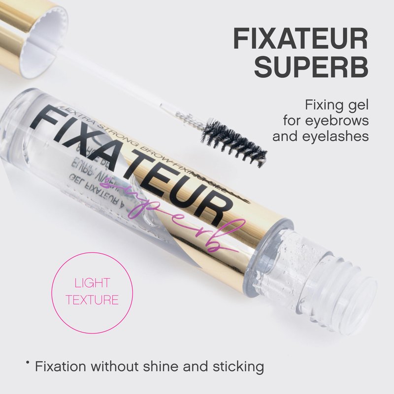 Vivienne Sabó Brow Gel Fixateur Superb – Clear Formula for All-Day Hold, Smudge-Resistant Laminated Look, Precision Styling Brush, Lightweight Texture, 0.2 fl oz