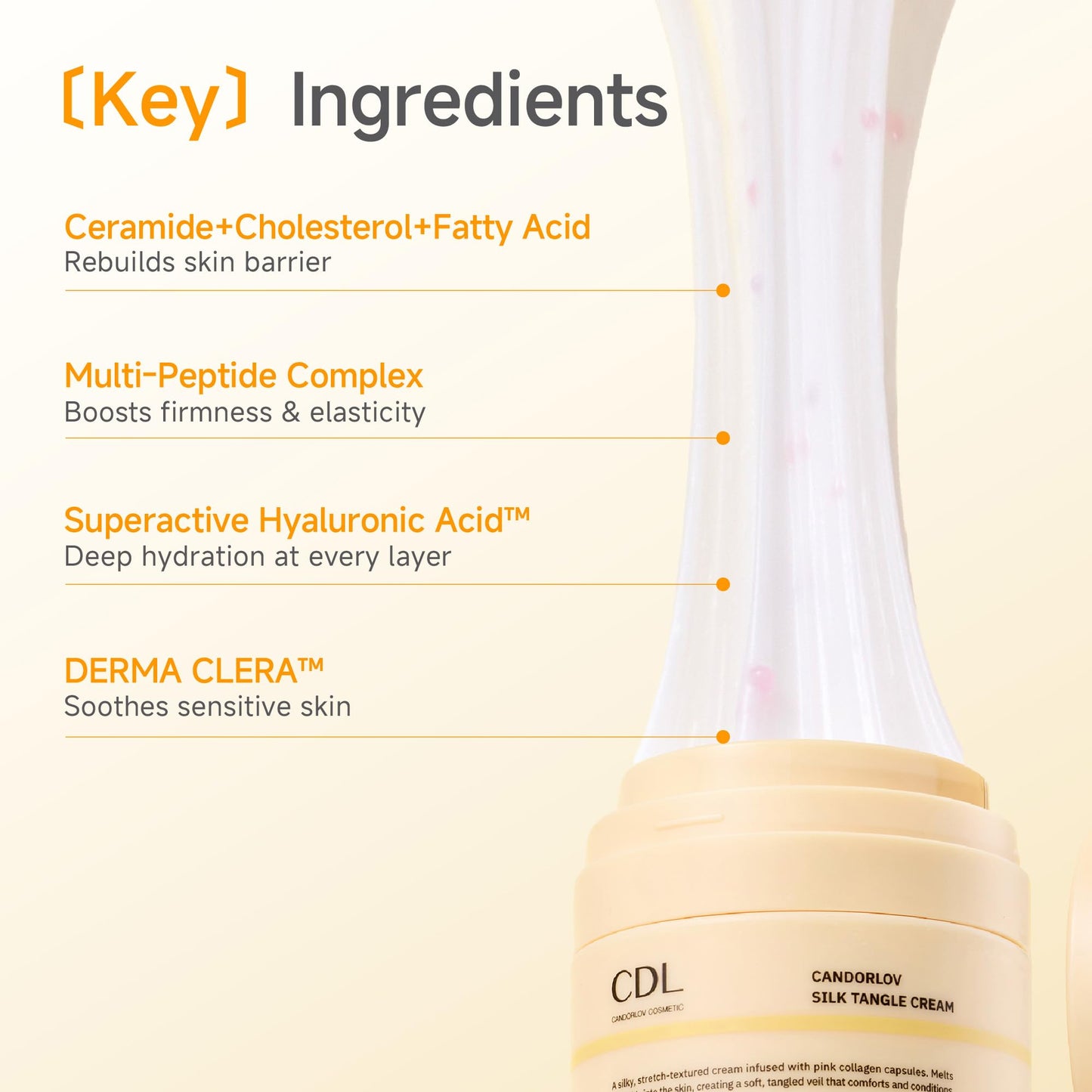 CDL Silk Tangle Collagen Lifting Face Cream - Instant Firming & Plumping for Sagging Skin with Peptides, Ceramide, Deep Hydration with Hyaluronic Acid - Pore Care & Elasticity - Korean Skincare