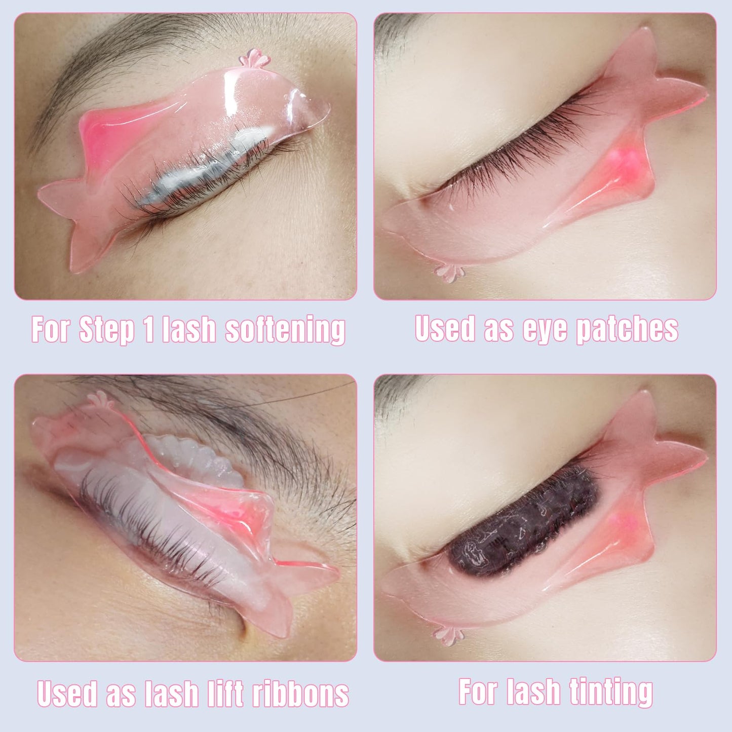 Lomansa Flat Lash Lift Shields Korean Lash Lift Rods Glueless For NO.1 Perm Soften Eyelash Lift Pads Tools (Rose)