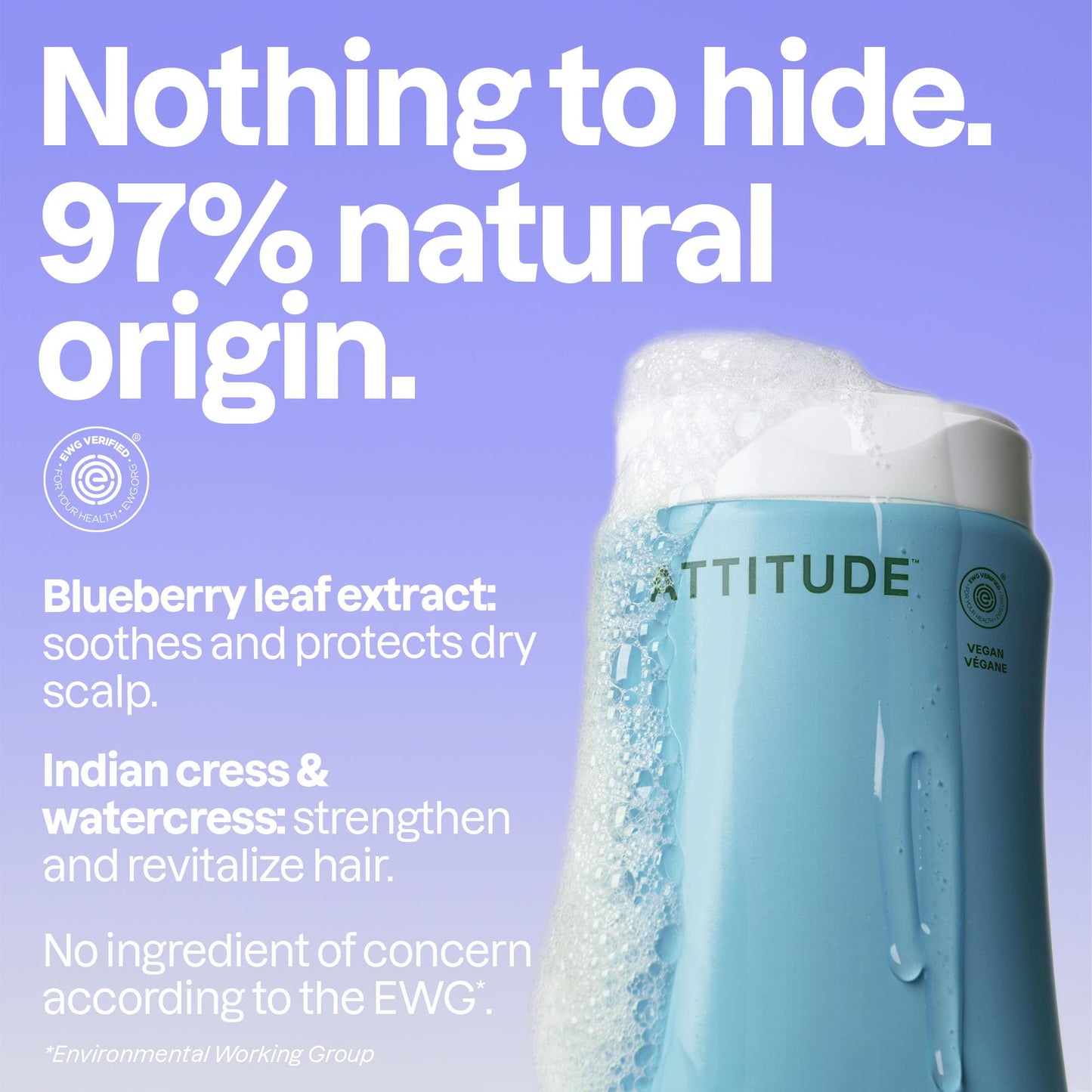 ATTITUDE Extra Gentle Hair Shampoo, EWG Verified, Soothes Dry Scalp, Naturally Derived Ingredients, Vegan and Plant Based, Unscented, 473 mL (Pack of 6)