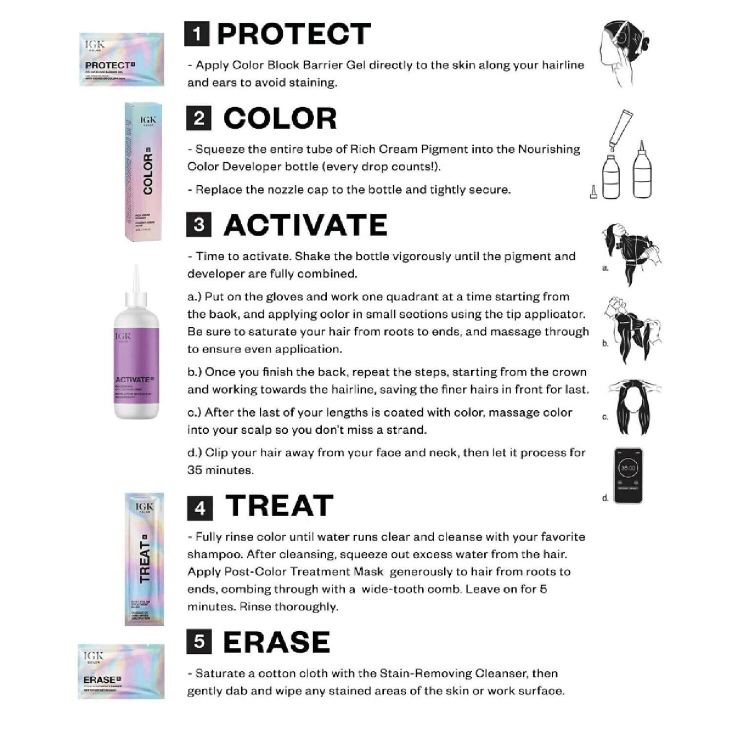 IGK Permanent Hair Color Kit | 5N Back To Brown Natural Brown | Salon-Quality Permanent Hair Dye | 100% Gray Hair Coverage | Ammonia-Free Color for Shinier, Softer Hair