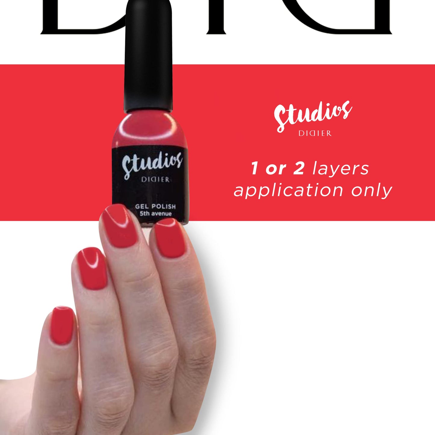 DIDIER LAB - Studios Gel Polish Wild Fire - Professional Manicure Pedicure Products - Rich Pigment for Complete Nail Coverage - Flawless Shine - Suitable for Beginners - For UV Lamp - Gift for Women