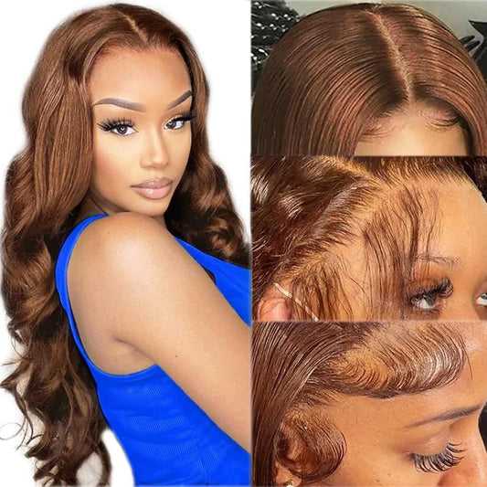 13x6 Lace Front Wigs Human Hair Wigs for Black Women, 4T4/27 Blonde Highlights 13x6 HD Lace Front Wigs Human Hair Pre Plucked with Baby Hair 16 Inch 150% Density Colored Transparent Wigs Human Hair