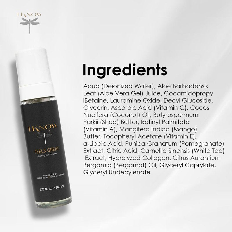 Foaming Face Cleanser - Gentle Deep Cleansing Hydrating Facial Wash | Refreshing Skin Care (6.76 OZ)