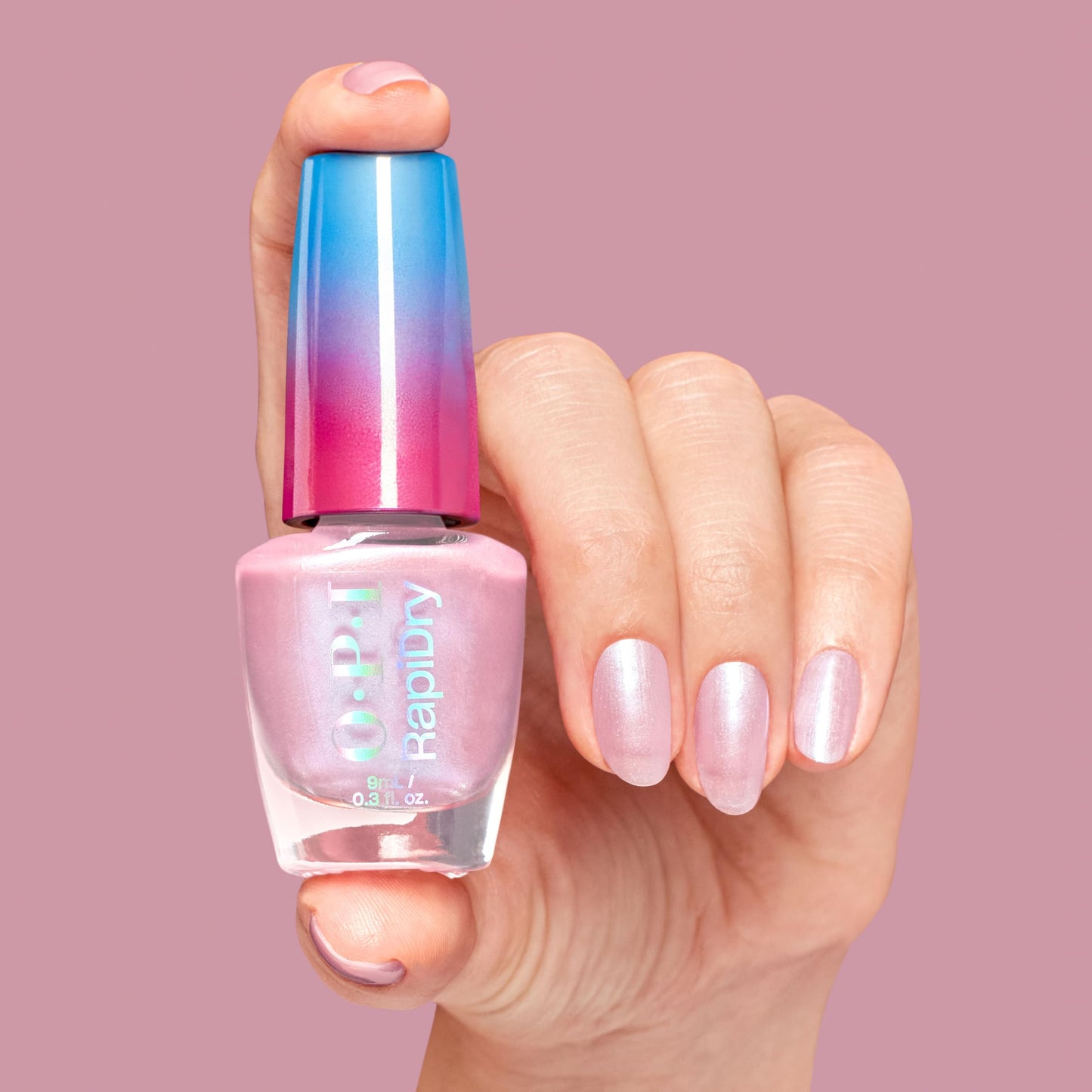 OPI RapiDry Speed Date Me | Semi-sheer Soft Pink Shimmer Quick Dry Nail Polish | Vegan, Smudge Proof, Fast Drying