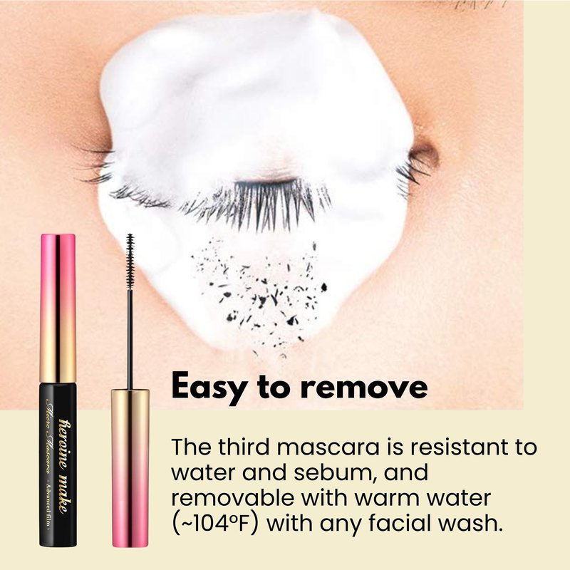Heroine Make by KissMe Mini Waterproof Mascara | Black Waterproof Formula for Long-Lasting Volume and Length | Hypoallergenic | Curling and Smudge-Proof | Made in Japan