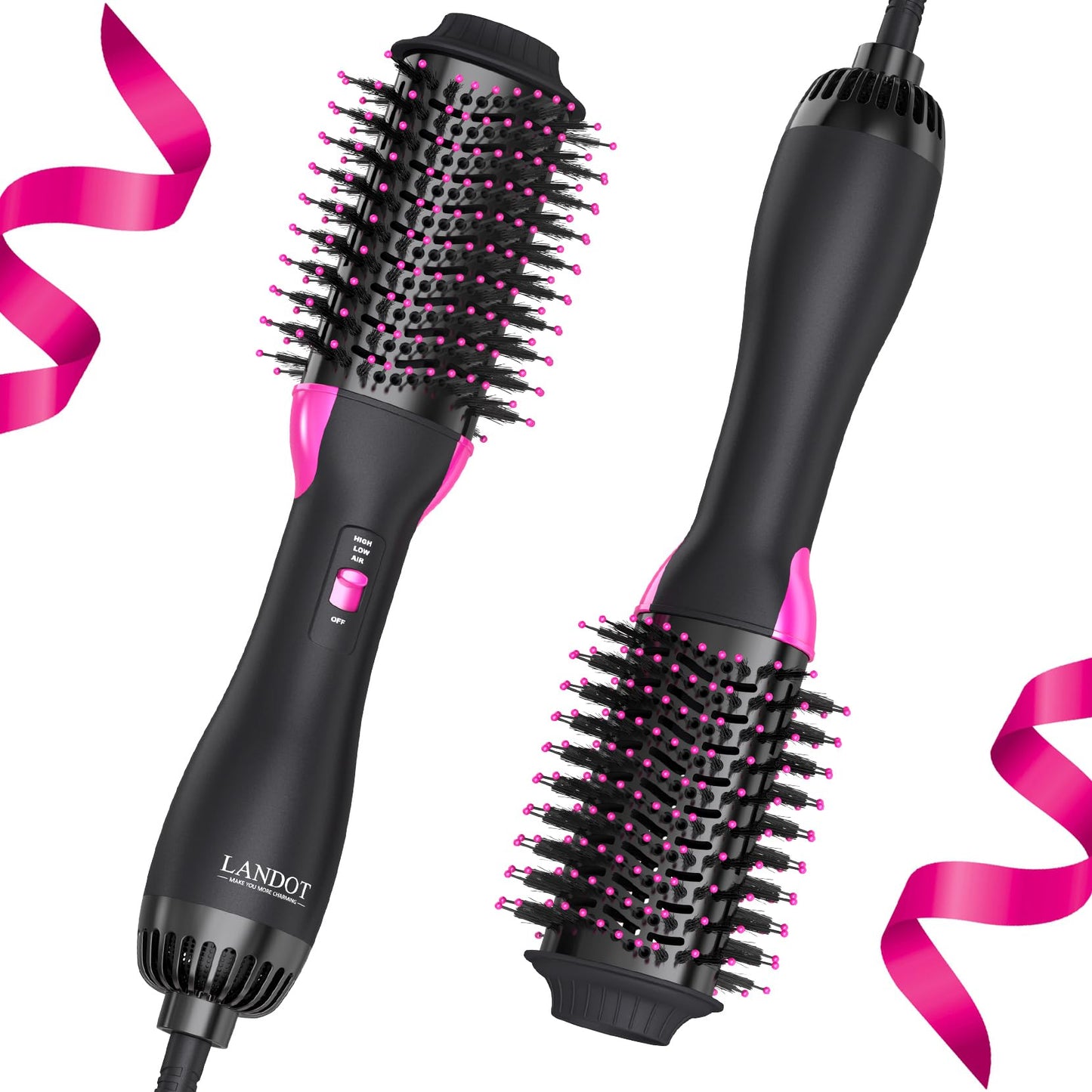 Hair Blow Dryer Brush - 60mm Hot Air Brush for Volumizing & Smooth Blowouts