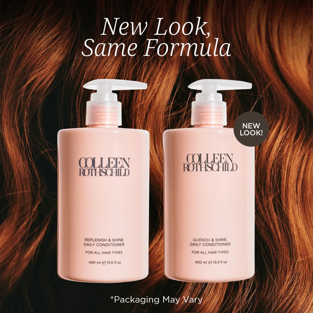 Colleen Rothschild Quench & Shine Daily Conditioner - Lightweight Nourishment Creme Repairs, Softens, Smooths Hair - Color-Safe Baobab Ivy Formula