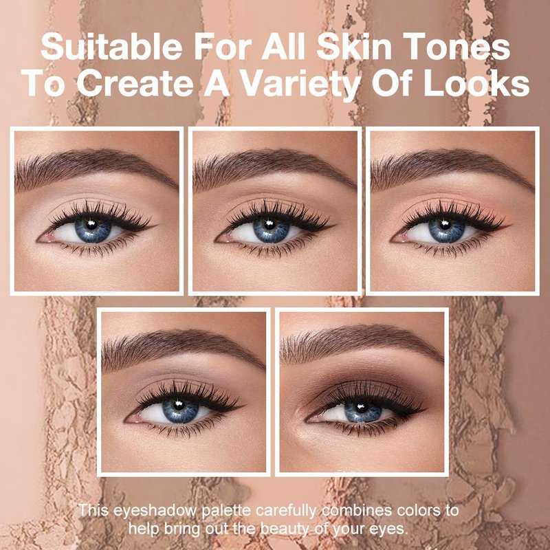 Matte Eyeshadow Palette, Nude Neutral Brown Eye Shadow, Beige Taupe Coffee Eyeshadow, Soft Blendable Natural Makeup, Long Lasting Waterproof Eyeshadow for Daily Office Smokey Look, Sombra de Ojos 01