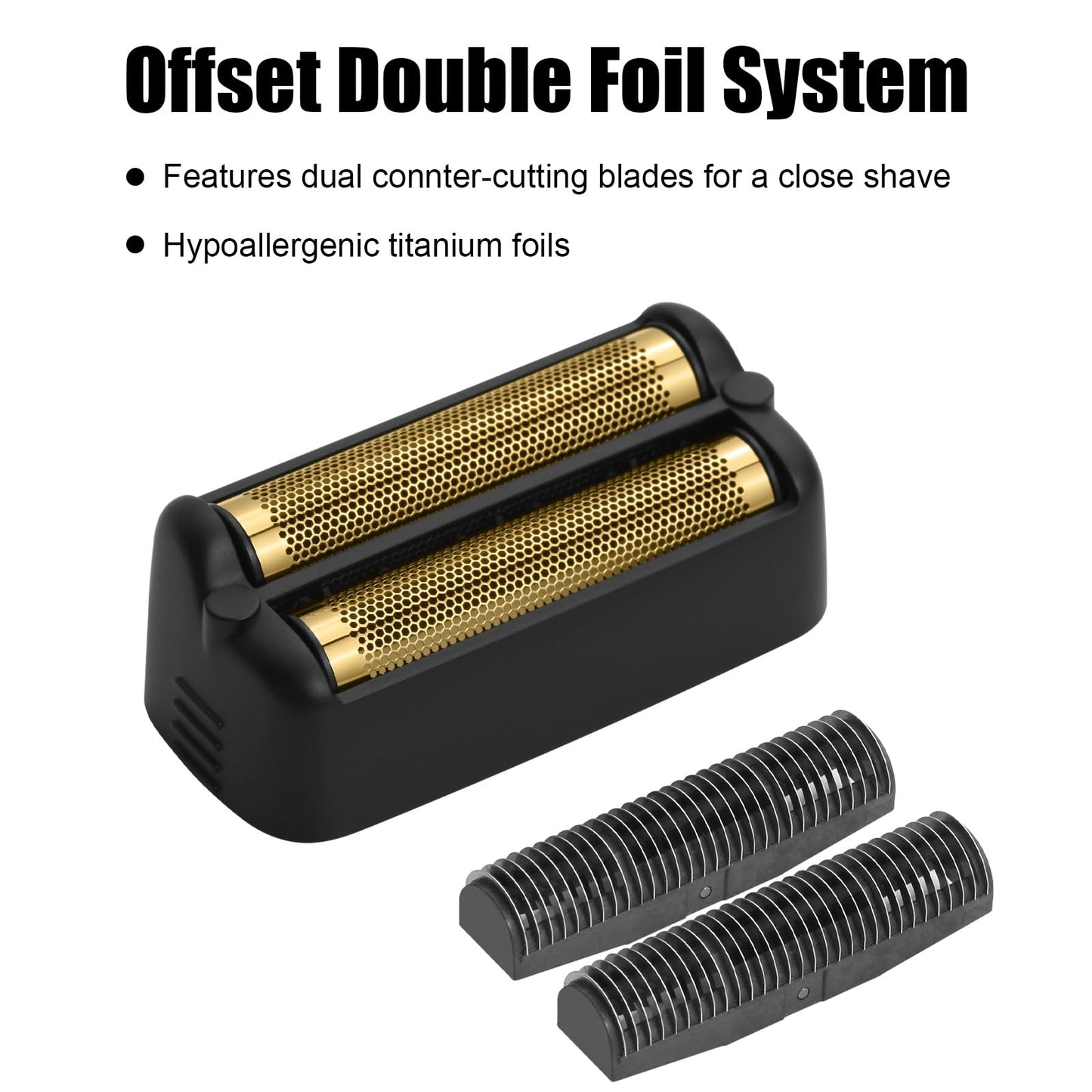 Replacement Foil and Cutters compatible with BaBylissPRO FXONE Double Foil Stick Shaver