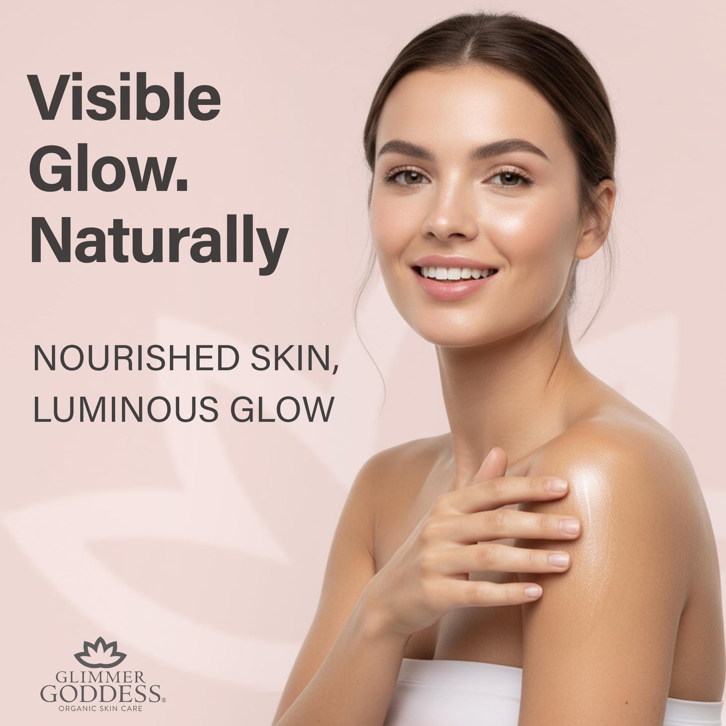 Glimmer Goddess Shimmer Body Butter with Organic Whipped Shea Butter for Hydration, Moisturizing & Silky Natural Glow - Rose Gold Sexy, 4 oz