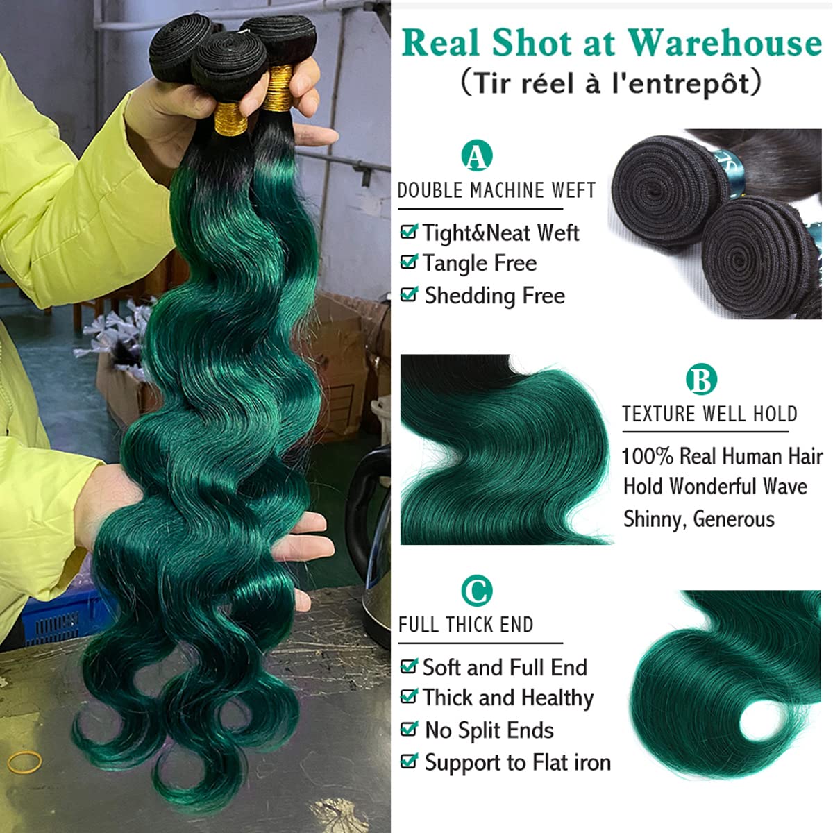 SEXAYHAIR Bule Bundles 16Inch Brazilian 100% Human Hair 1b/Blue 1 Bundle Body Wave, 2 Tone Blue Ombre Virgin Hair 1Bundles Human Hair for Women(16inch blue)