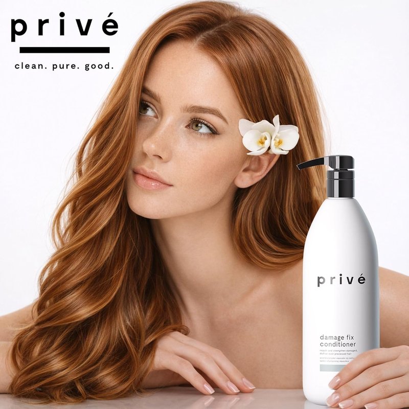 Prive Damage Fix Conditioner - Repairs Dry and Over-Processed Hair from Within Protects Future Additional - Smooths Frizz, Restores Shine, Strengthens Weak, Brittle Strands (12 Oz)