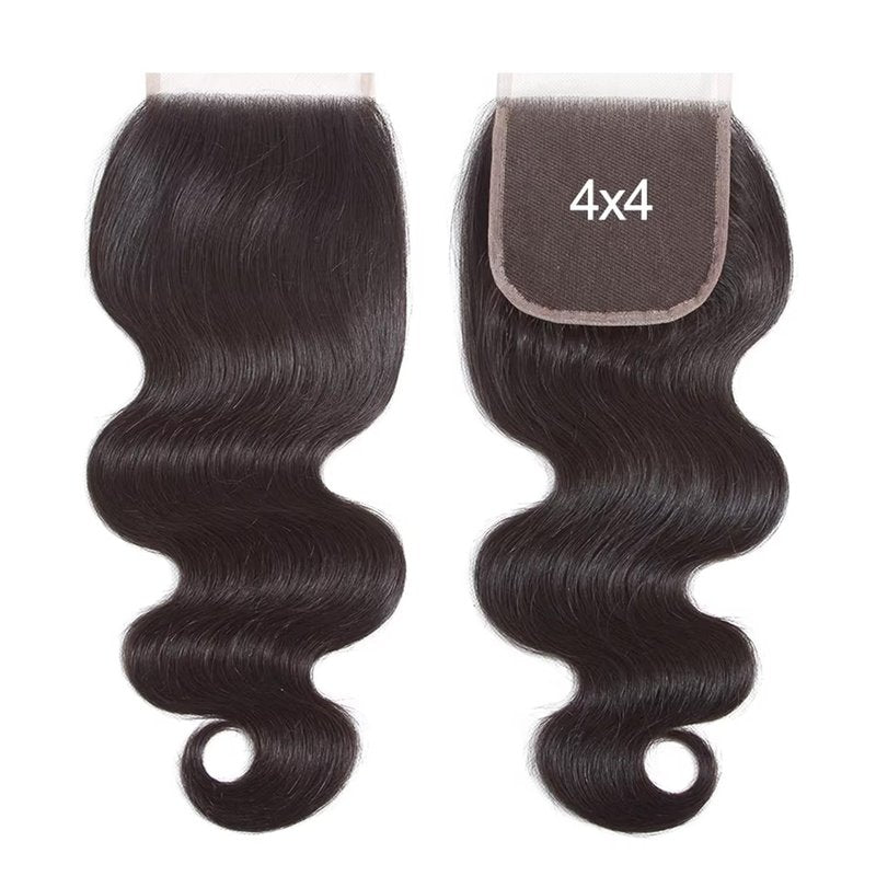 4x4 Transparent HD Lace Closure Body Wave Virgin Human Hair Invisible Lace Closure More Less Shedding than Regular Virgin Hair Frontal Closure Pre-plucked with Baby Hair Natural Black 18 Inch