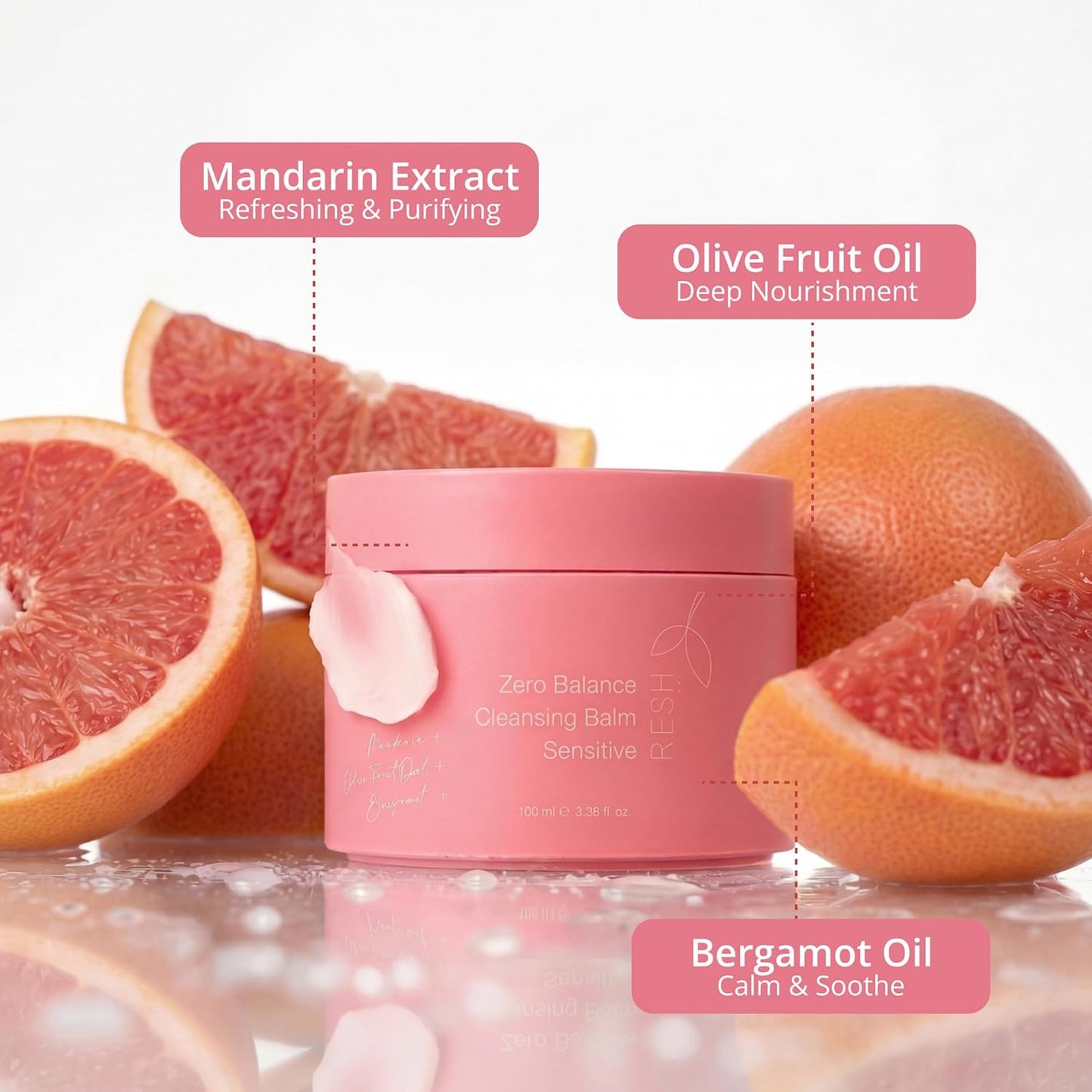 Cleansing Balm for Sensitive Skin - Hypoallergenic Makeup Remover with Sweet Almond & Moringa Oil | 100ml Hydrating Cleanser