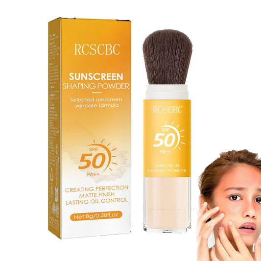Powder sunscreen for face， SPF 50 Brush Sunscreen Powder for Face & Scalp,Lasting Lightweight Breathable, for All Skin