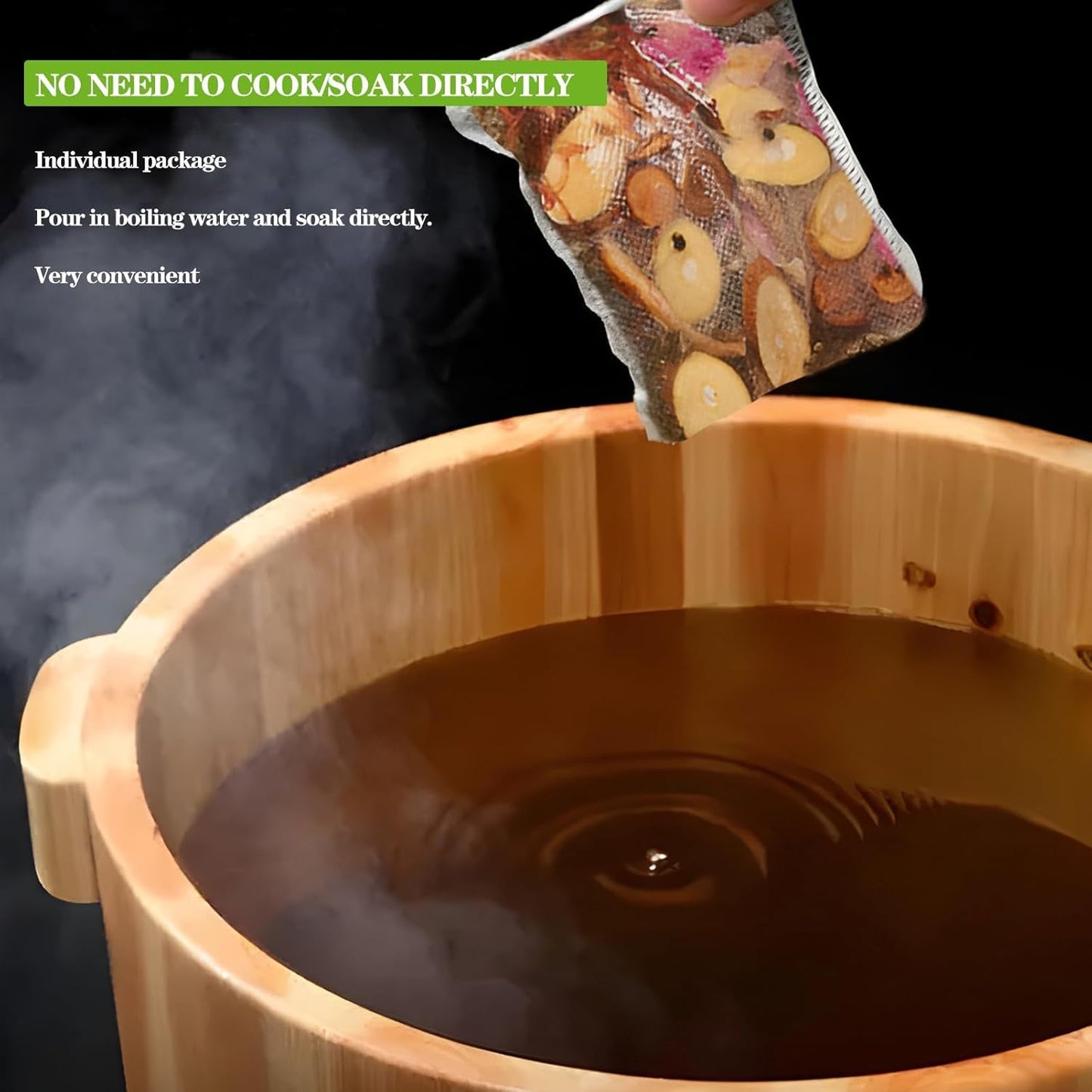 Ginger Herbal Foot Soak Set - 30 Detox Bags for Dry & Cracked Feet | Lymphatic Drainage