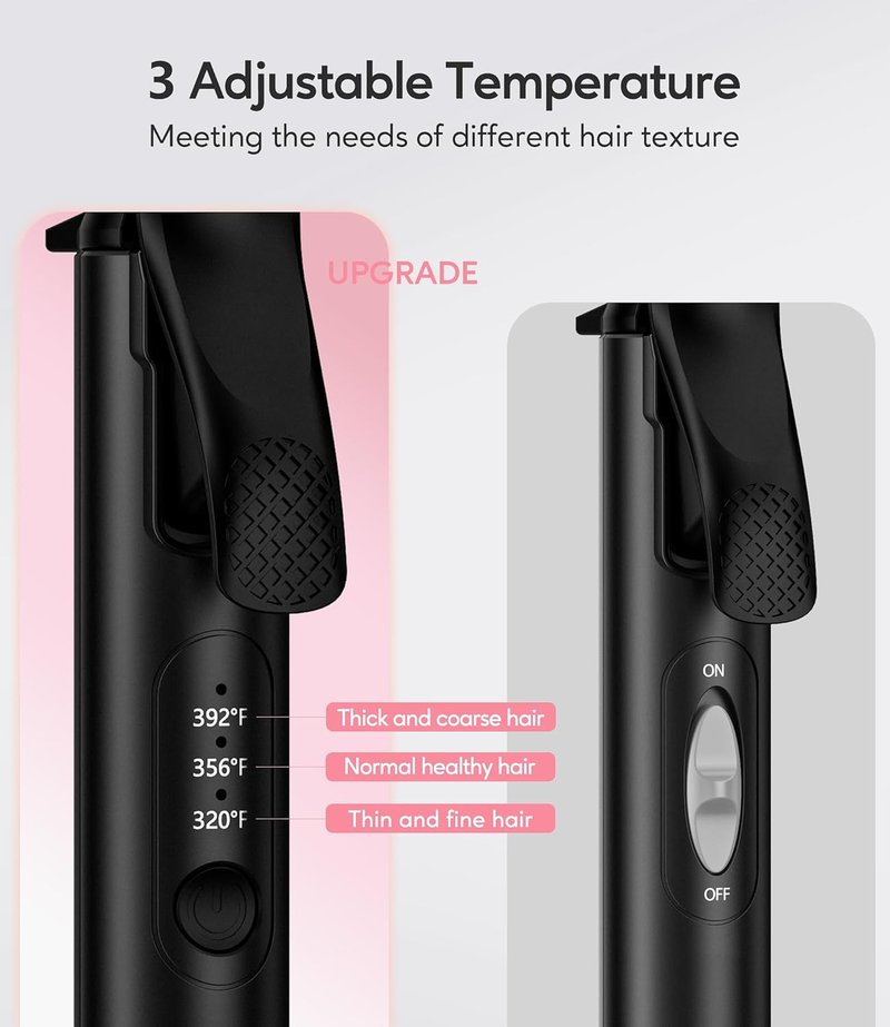 Travel Curling Iron - 1 Inch Mini Ceramic Curler with 3 Temp Settings | Dual Voltage, Auto-Off, Includes Storage Bag