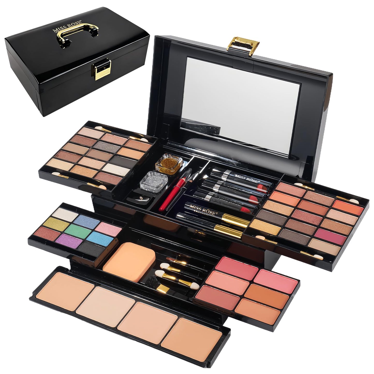 Joyeee All-in-One Makeup Gift Set Travel Makeup Kit Complete Starter Makeup Bundle Lipgloss Lipstick Concealer Blushes Powder Eyeshadow Palette Cosmetic Palette for Teen Girls & Adults #14