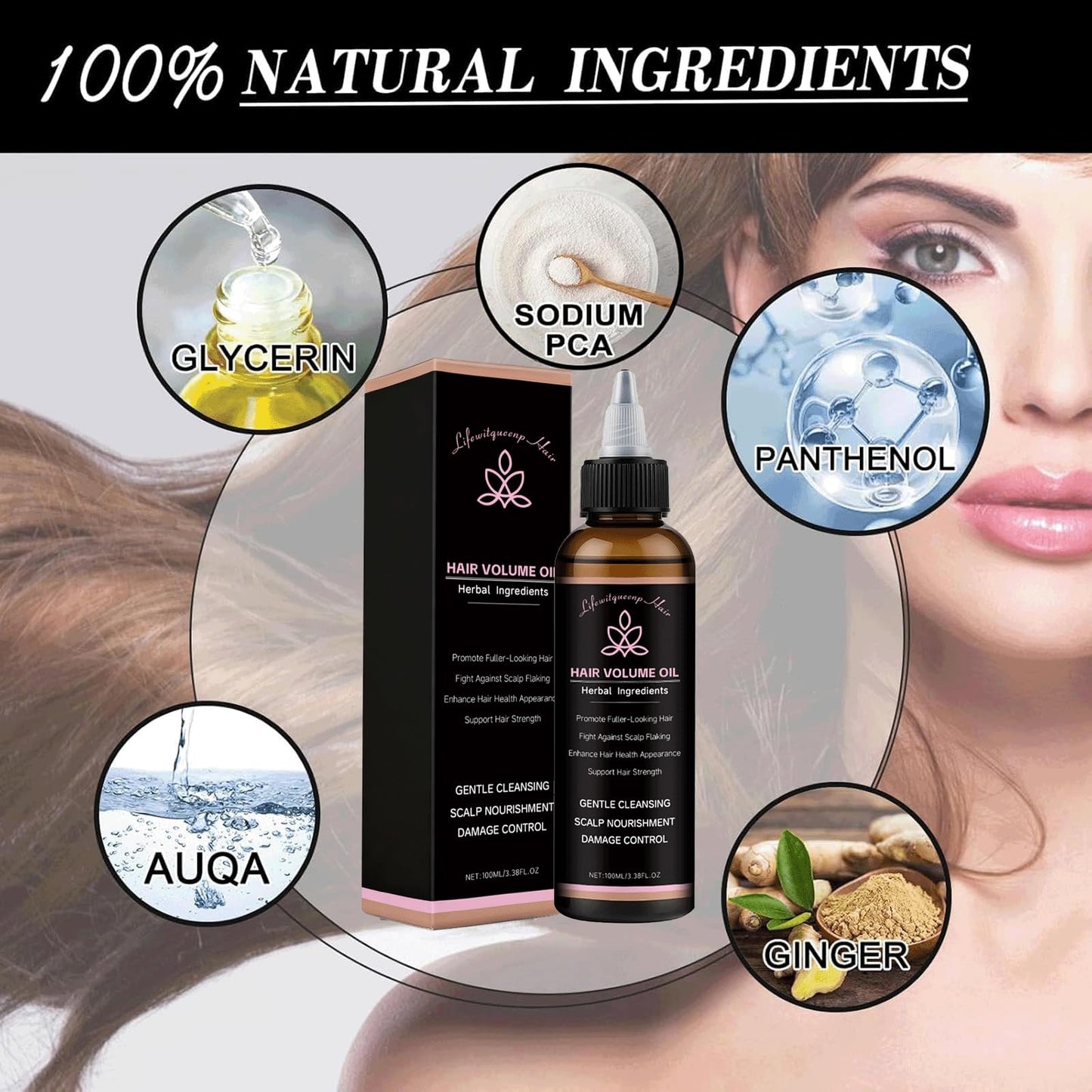 1PCS lifewitqueenp Hair Care Growth Oil,Lifewitqueenp Hair Growth Products,Non-greasy, Quick-Absorbing, Strengthens Roots – Leaves Hair Black & Shiny, Reduces Split Ends & Dryness (1PCS)