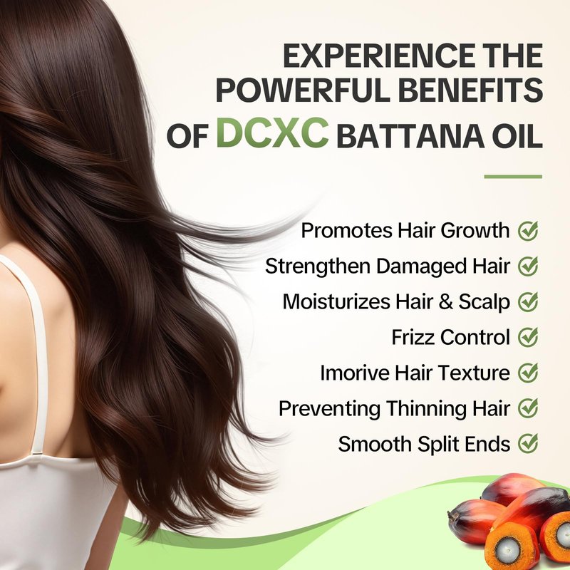 DCXC 100% Pure Batana Oil for Hair Growth - Natural Scalp Care & Hair Thickening Treatment | Revitalizes Damaged Hair, Reduces Breakage & Enhances Shine | Deep Conditioner for All Hair Types - 2oz