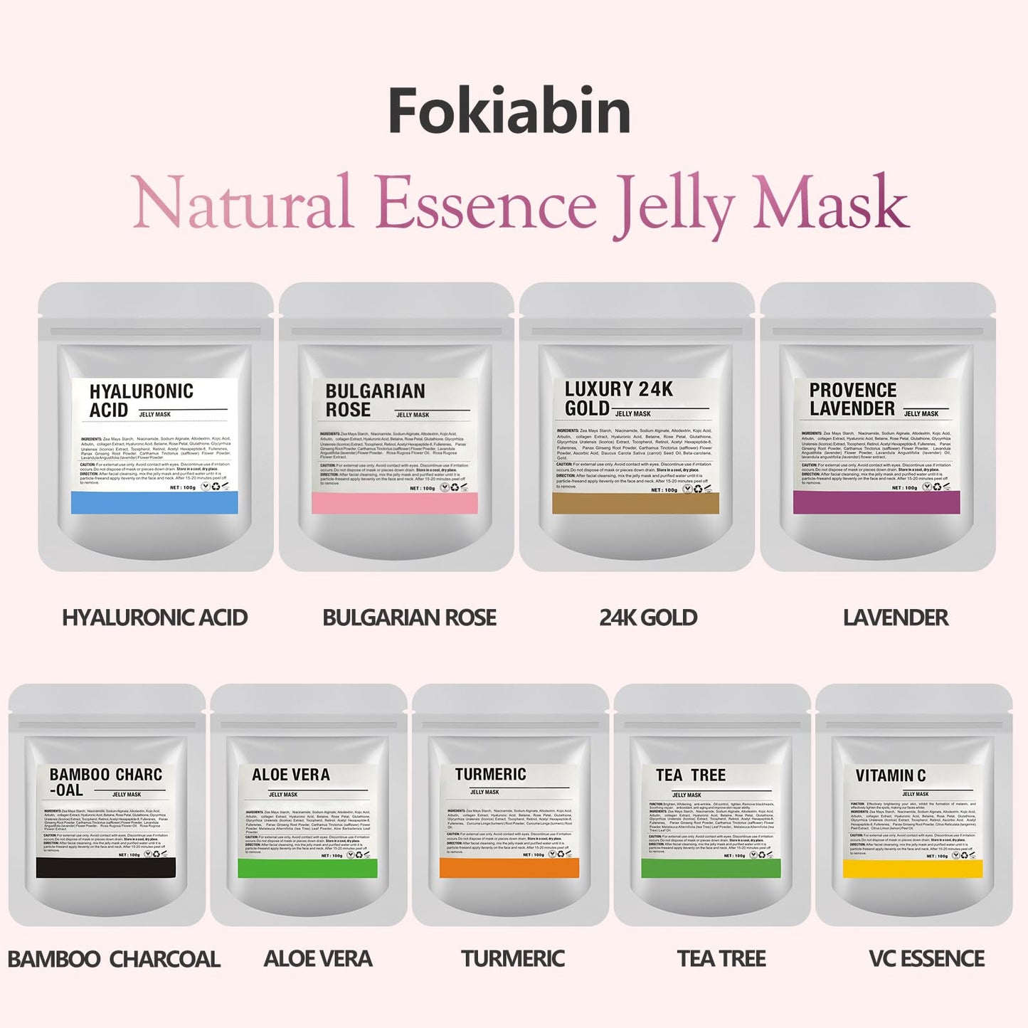 Fokiabin Jelly Mask For Facials Professional Esthemax Face Mask Kit Moisturizing Hydrating Wrinkles - 9 Flavors Hydrating & Brightening For Wrinkles 35 Fl Oz Gift Box