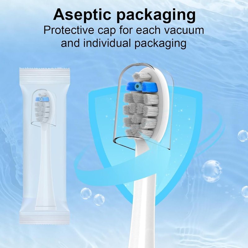 Replacement Brush Heads for Waterpik Sonic Fusion 2.0 - 8 Pack with Protective Caps | Compatible with SF-01W, SF-02W, SF-03, SF-04