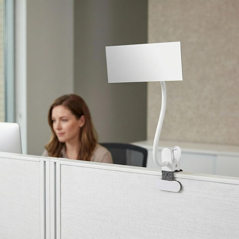 Clip-On Desk Makeup Mirror - Anti-Peeping Privacy Design | Adjustable Gooseneck Clamp for Office Use