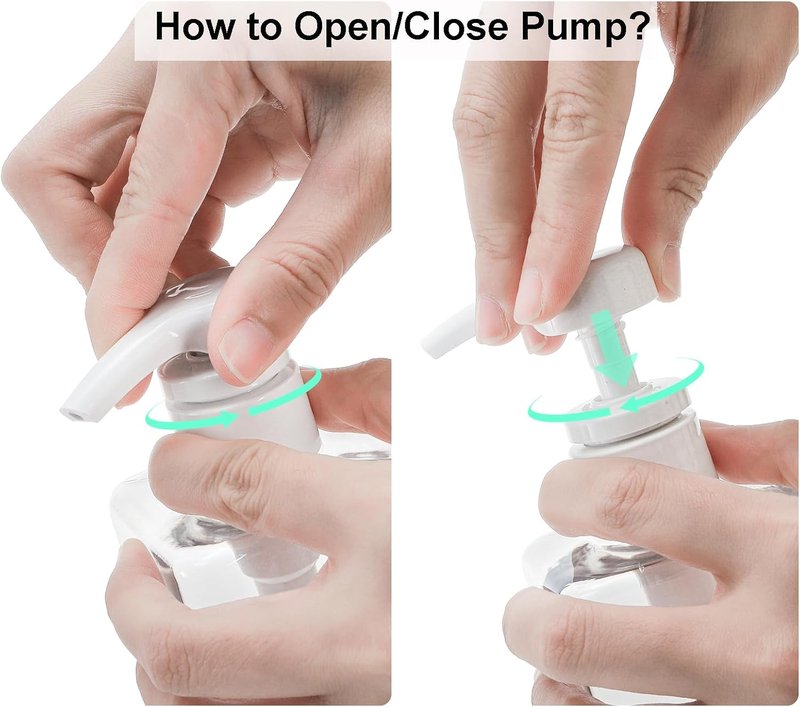 Okllen 16 Oz Plastic Pump Bottles - 12 Pack Clear Refillable Soap Dispensers for Shampoo, Lotion & Cleaning Products