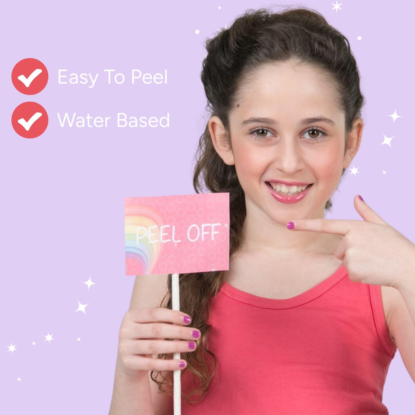 Miss Nella Nail Polish + Lip Balm set- Special Purple Glitter Nail Polish for Kids- BLUEBERRY SMOOTHIE, with Peel-off, Water Based & Odour Free Formula + CUTIE PIE purple hypoallergenic lip balm