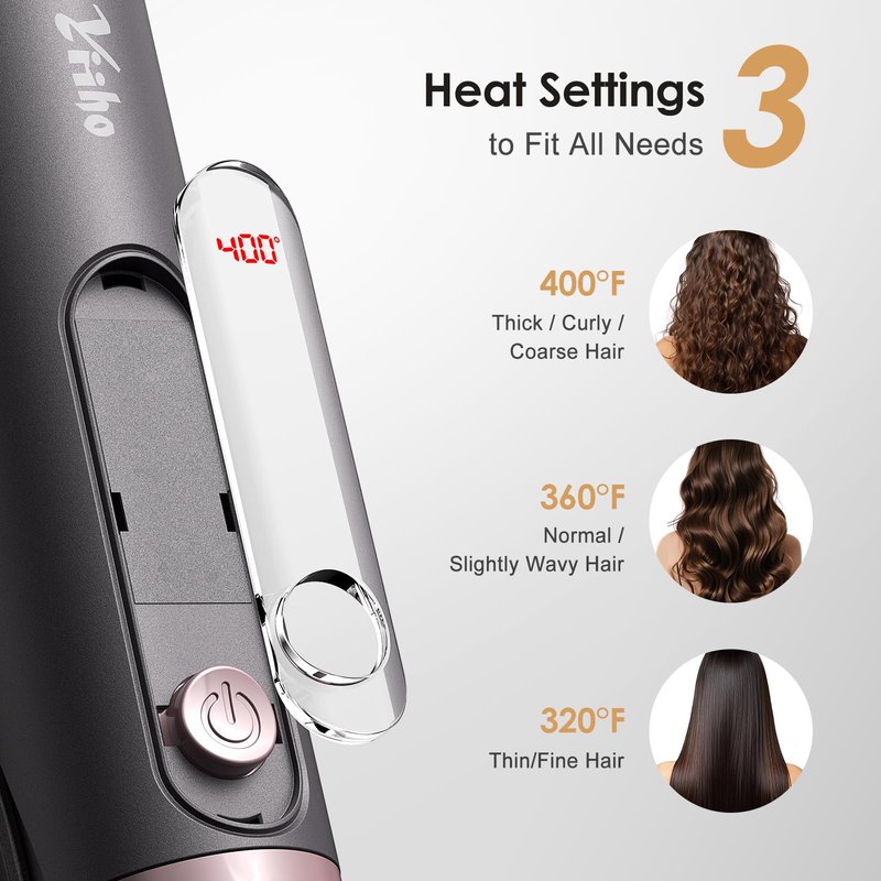 Yiiho Hair Straightener Brush, Straightening Brush with Sectioning Pick for Women & Men, 2 in 1 Hair Straightener Comb with 3 Temperature Settings, Hot Comb Flat Iron for Straightening & Curling