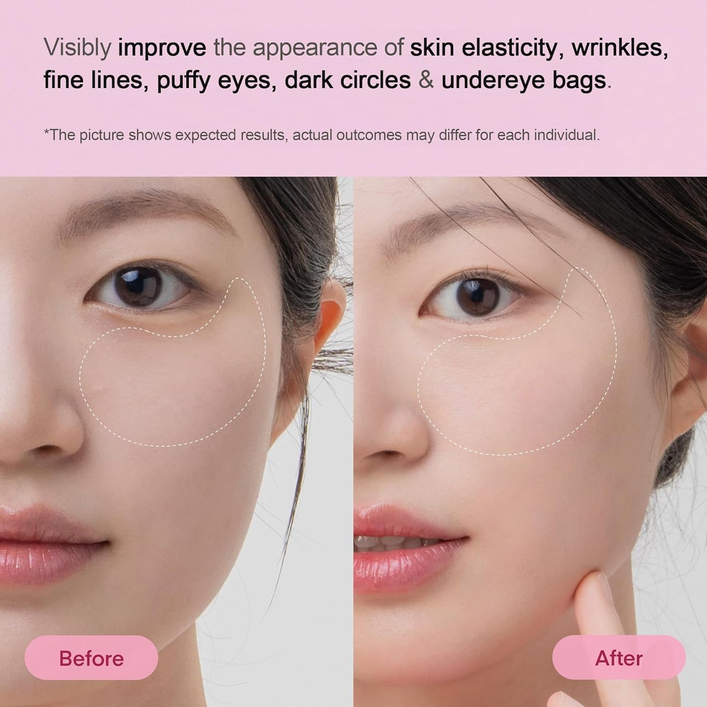 Peptide Collagen Under Eye Patches - 60 Hydrogel Masks for Puffy Eyes, Dark Circles & Wrinkles | Anti-Aging Eye Gel Pads