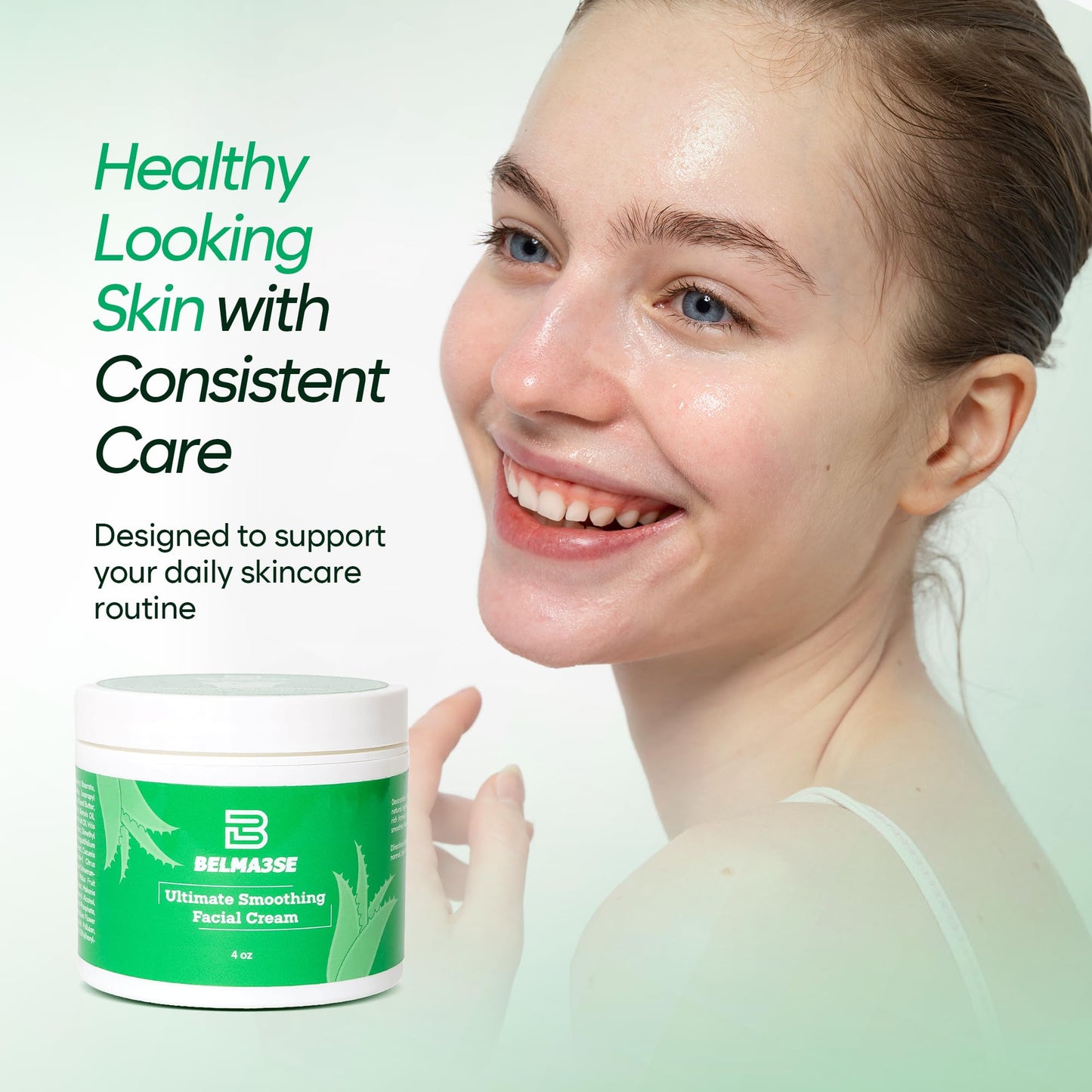 Ultimate Smoothing Facial Cream – Hydrating Anti-Aging Moisturizer for Face with Aloe Vera, Coconut Oil, Cucumber Extracts, Glycolic & Lactic Acid & Vitamin E Nourishing Facial Moisturizer for Women