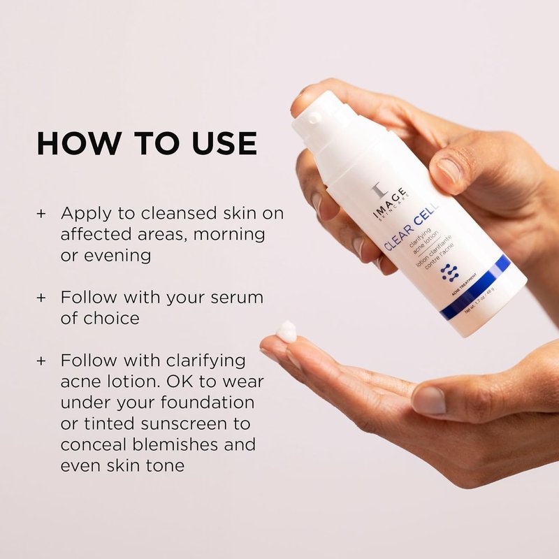 IMAGE Skincare Clear Cell Acne Treatment Lotion - Benzoyl Peroxide Formula, 1.7 oz | Treats & Prevents Blemishes