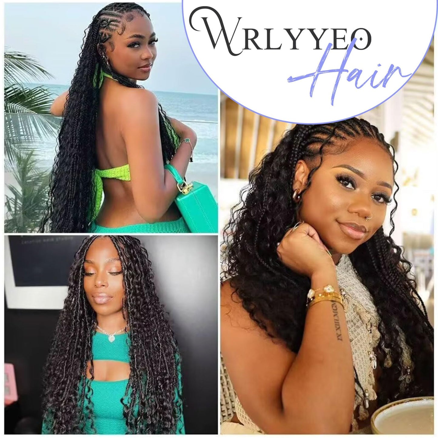 Human Braiding Hair, 18 Inch Deep Water Wave Bulk Human Hair for Braiding 12A No Weft 100% Brazilian Virgin Curly Human Hair for Boho Knotless Braids 1 Bundles/Pack 50g Natural Color