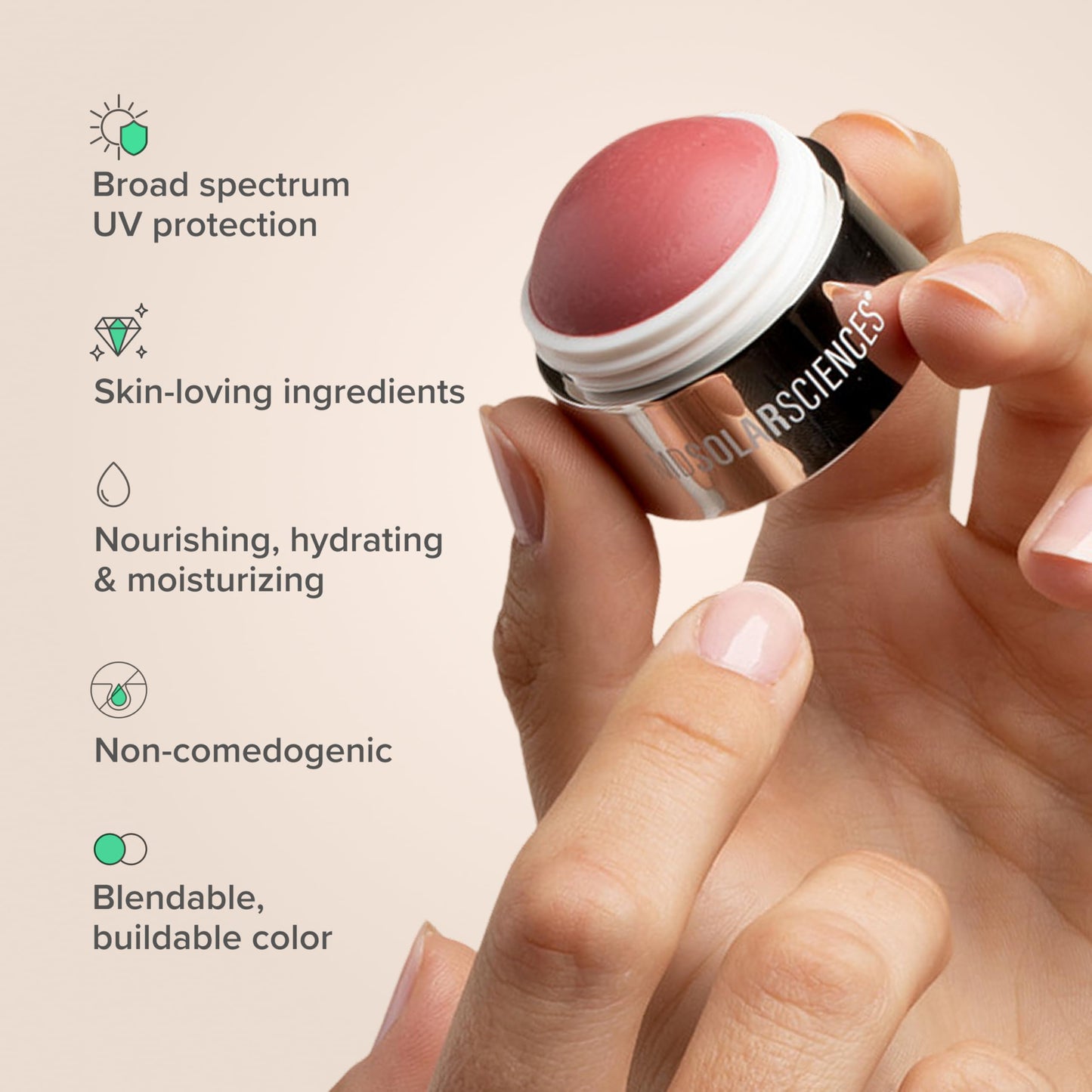 Tinted Cheek Crème SPF 30 | Buildable Cream Blush with Sunscreen | Dewy Hydrating Formula | Clean Lightweight Long-Wear | 0.53 oz