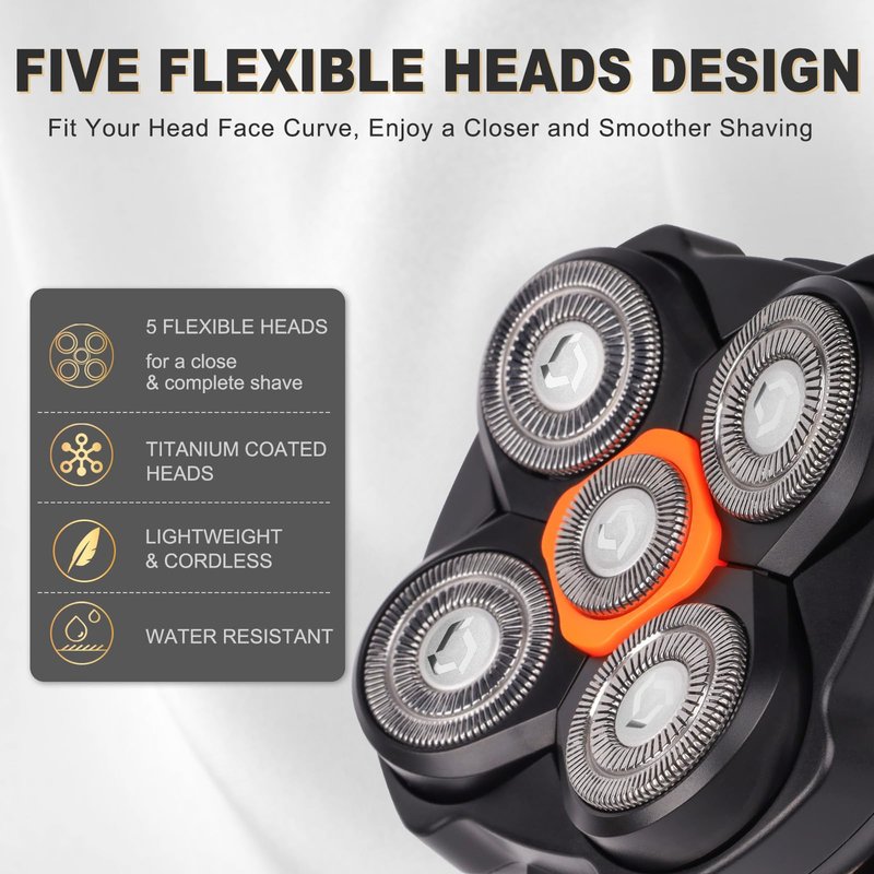 Shaver Replacement Heads Compatible with Microtouch Titanium Head Shaver, for Bald Men Electric Shaver Replacement Heads,2 Pack
