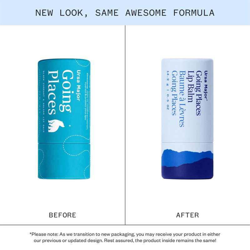 Ursa Major Going Places Lip Balm | Natural Lip Moisturizer for Cracked and Dry Lips | Hydrate, Soothe and Protect | Recyclable Cardboard Tube | 0.5 oz | 2-Pack