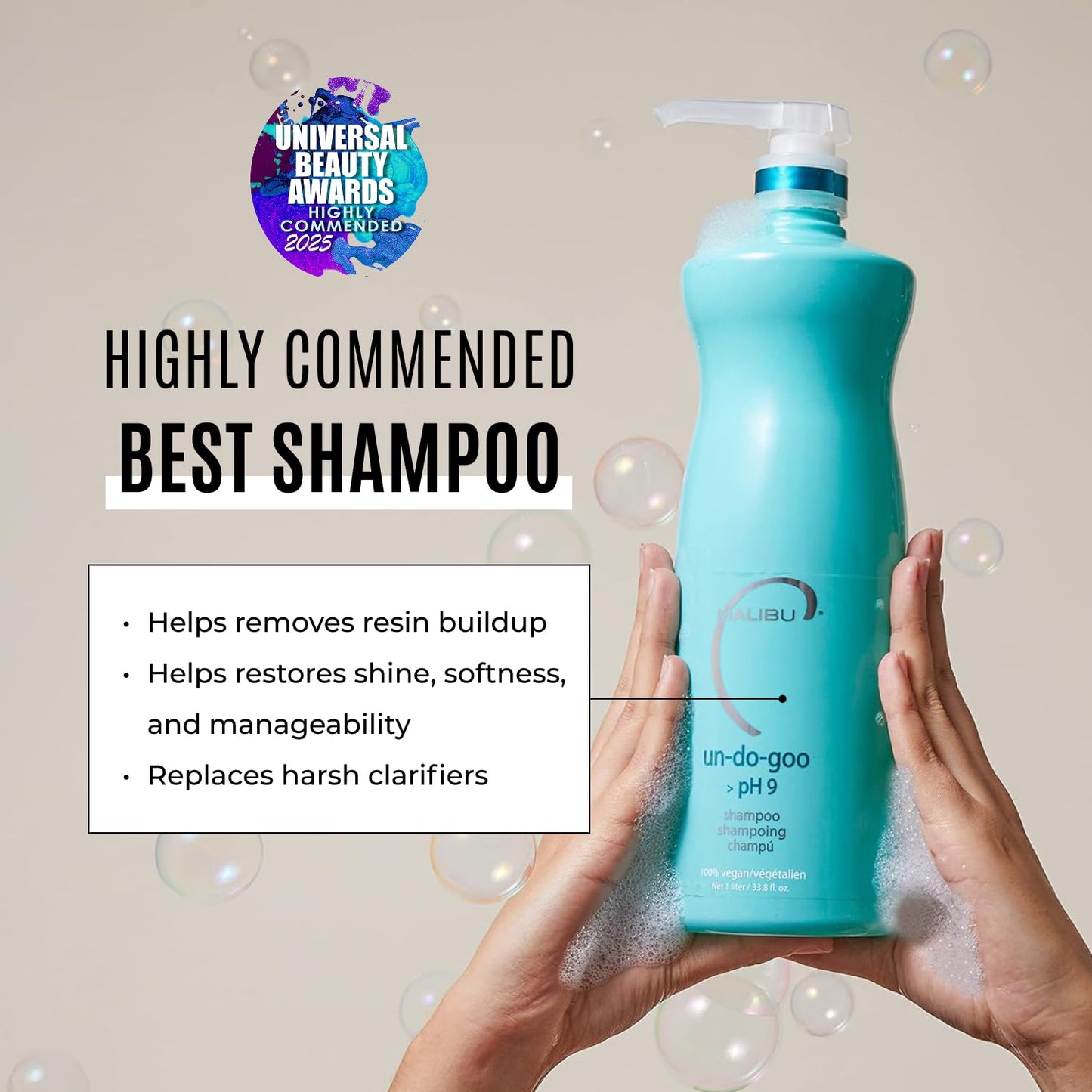 Malibu C Un-Do-Goo Clarifying Shampoo - Removes Product Build Up and Resins from Hair - Shine Restoring, Sulfate-Free Cleanser (33.8 oz)