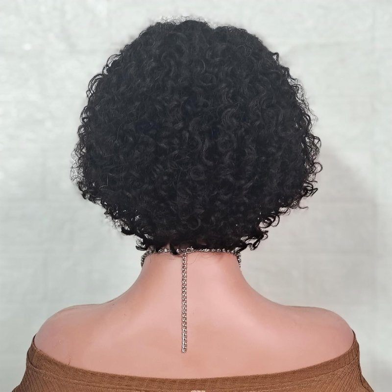 Adette 13x4 Lace Frontal Wig - Water Wave Human Hair for Black Women | Natural Black Color (12 Inch)