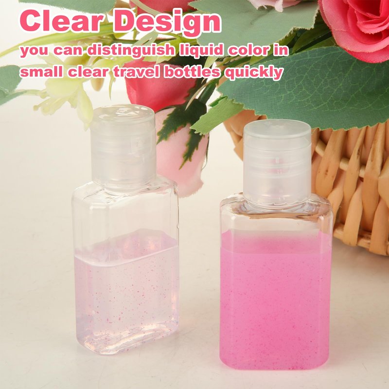 QTLCOHD 120 Pack 2 Oz Travel Bottles with Flip Caps, Plastic Empty Hand Sanitizer Bottles for Lotion, Portable Refillable Mini Hand Sanitizer Bottle Bulk Reusable Container for Shampoo Body Soap Toner