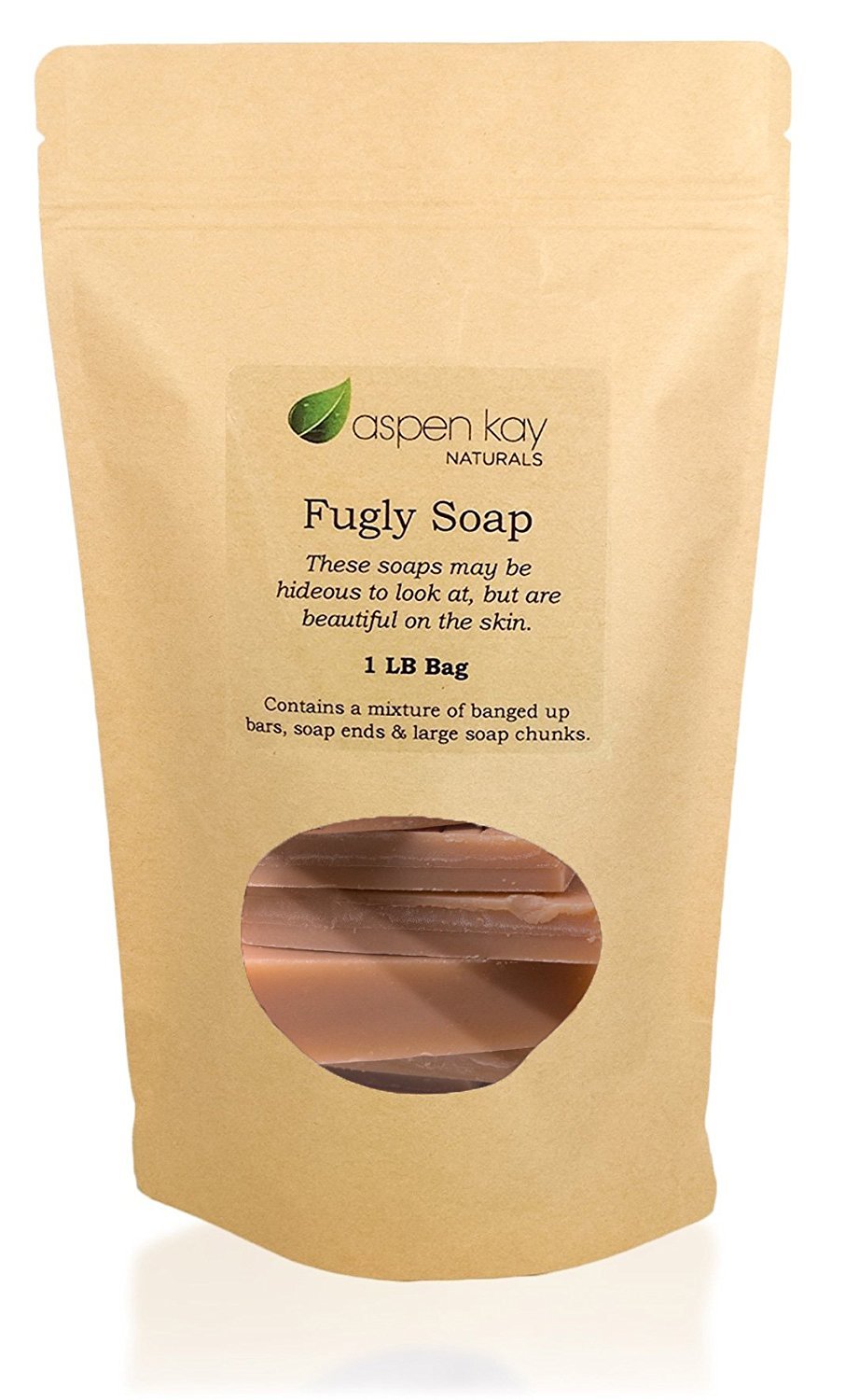Aspen Kay Naturals - 1 Pound Bag of Fugly Soap, a Mixture of Dented & Imperfect Soap Bars, Soap Ends & Chunks. Natural & Organic Ingredients. (Turmeric Complete)