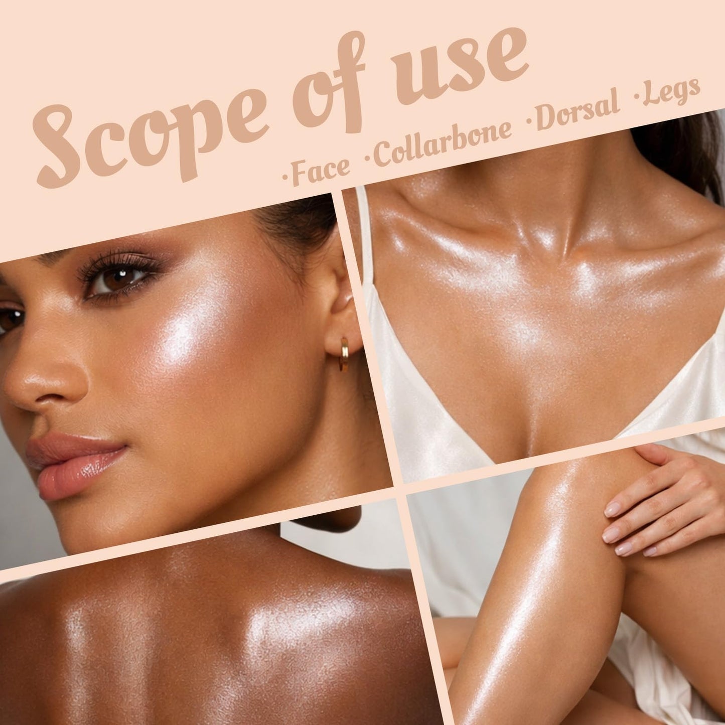 Janwana Highlighter Makeup Palette, Shimmer Glitter Face Body Illuminator, Smooth Waterproof Highlighter Baked Powder, Natural Long Lasting Highly Pigmented Highlighters Makeup - Champagne Fizz